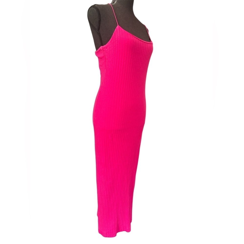 ZARA Dress Fuchsia Pink Ribbed
Midi Dress Bodycon Sleeveless, Size L - Picture 4 of 9